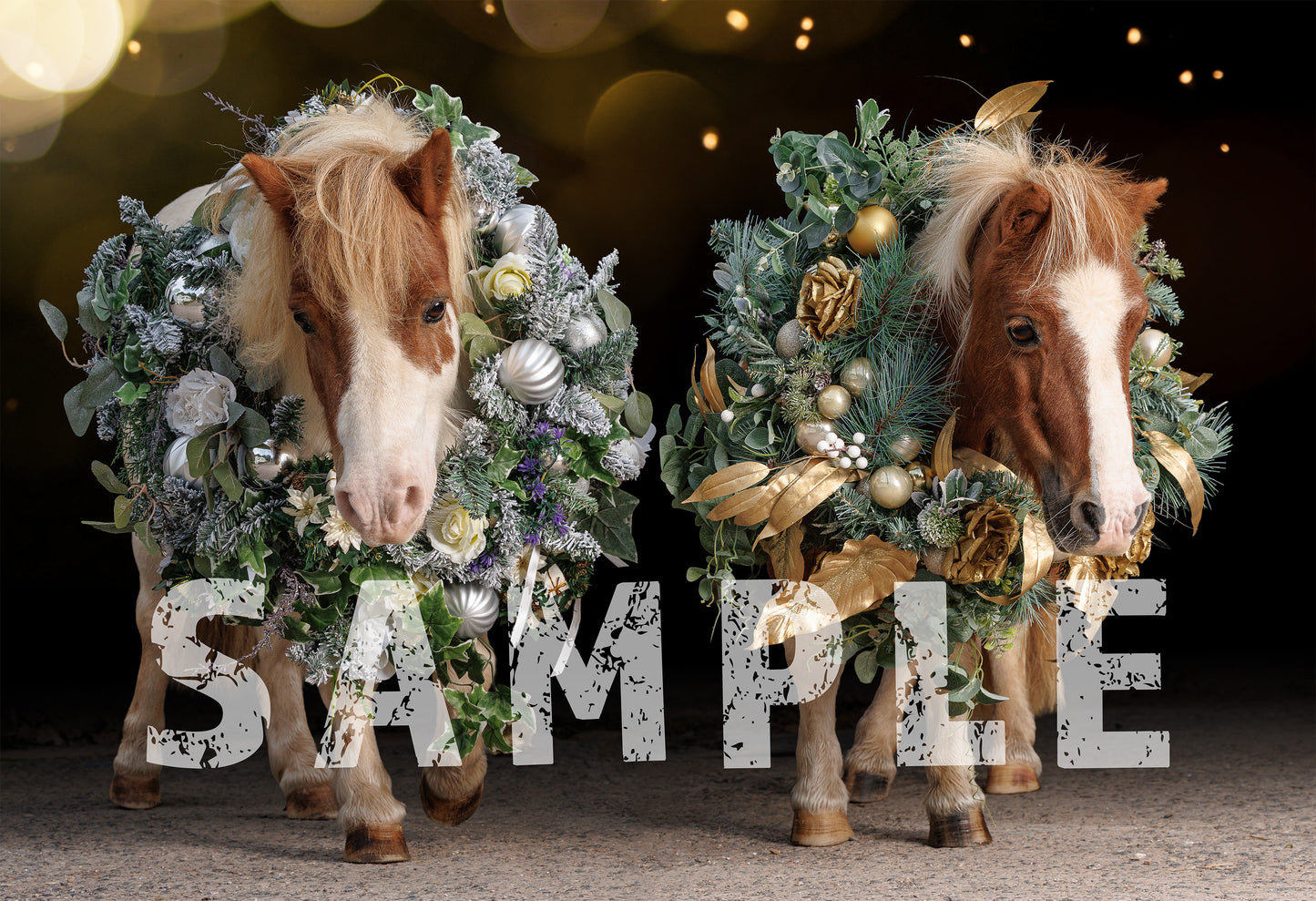 Black Christmas Mug with Miniature Ponies